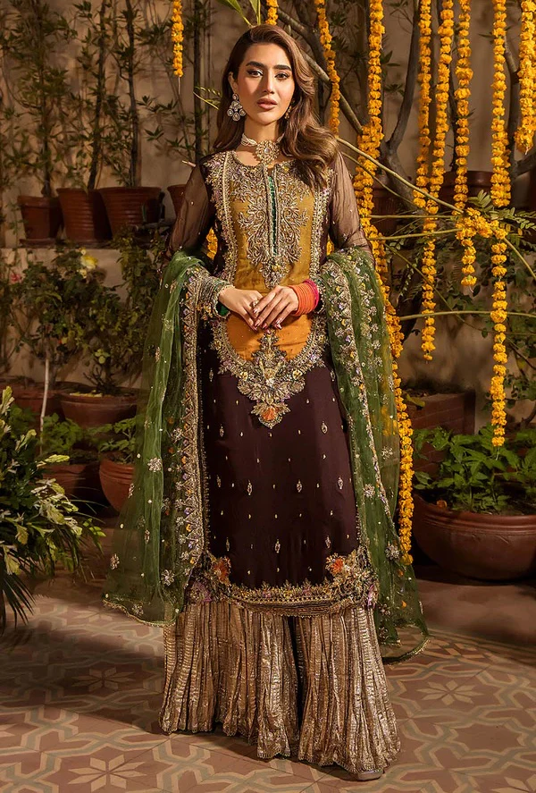 Khudabaksh Luxury Chiffon Dress Embroidered 3 Piece Unstitched - P-265 - Image 2