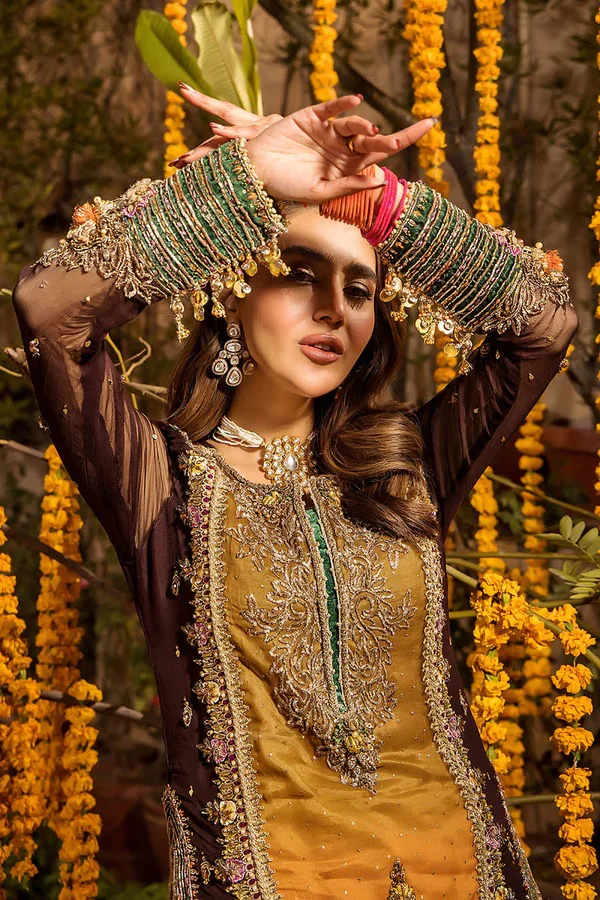 Khudabaksh Luxury Chiffon Dress Embroidered 3 Piece Unstitched - P-265 - Image 4