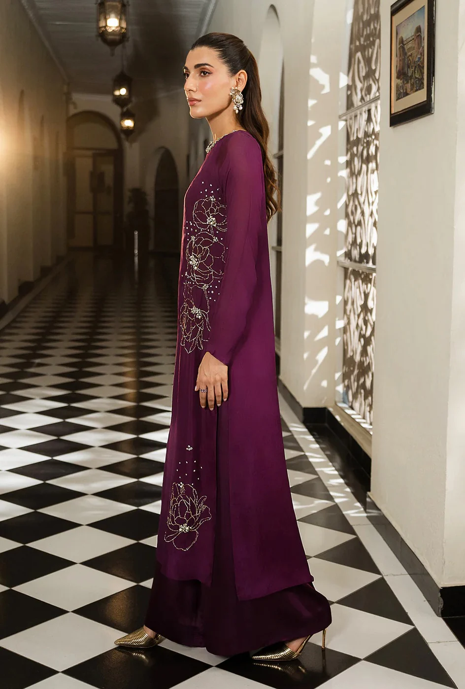 Lulusar Luxury Raw Silk Embroidered 3 Piece Unstitched - Junha Long - Image 2