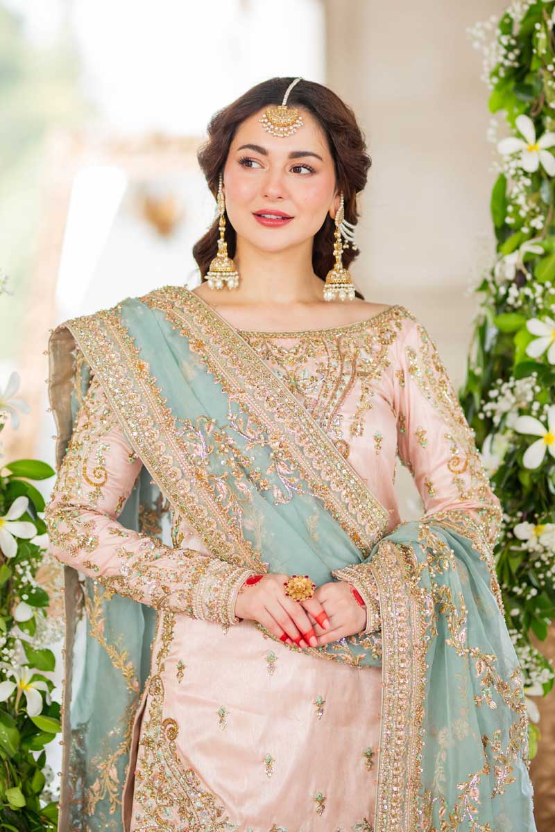 Maha Wajahat Net Embroidered Luxury Wedding Festive Unstitched Collection Mahi - Image 4