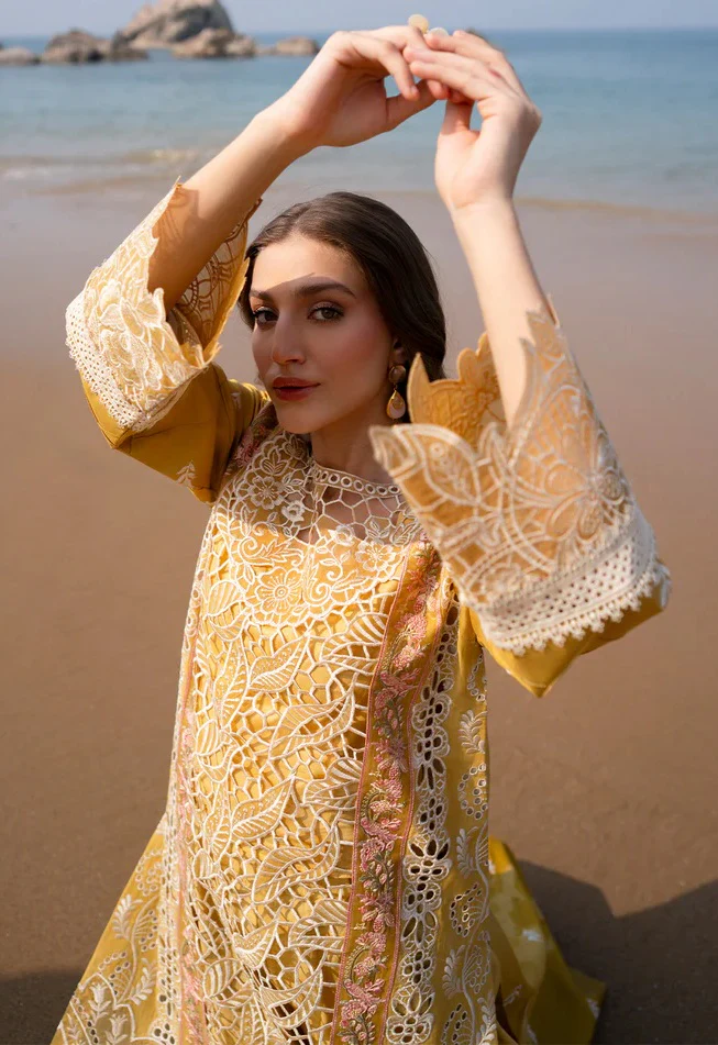 Mahnur Dahlia - Luxury Lawn Embroidered 3 Piece Unstitched - Image 2