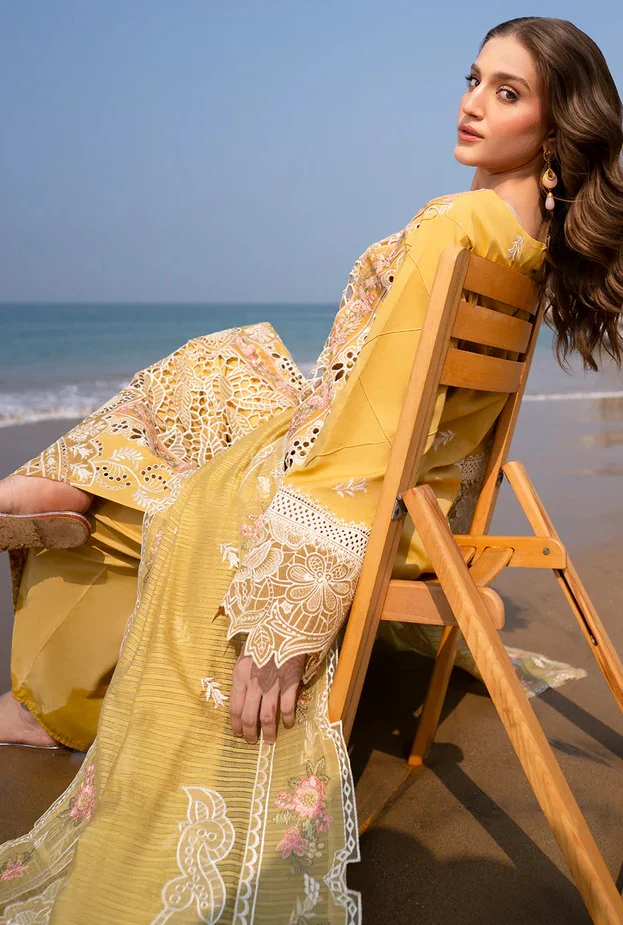 Mahnur Dahlia - Luxury Lawn Embroidered 3 Piece Unstitched - Image 5