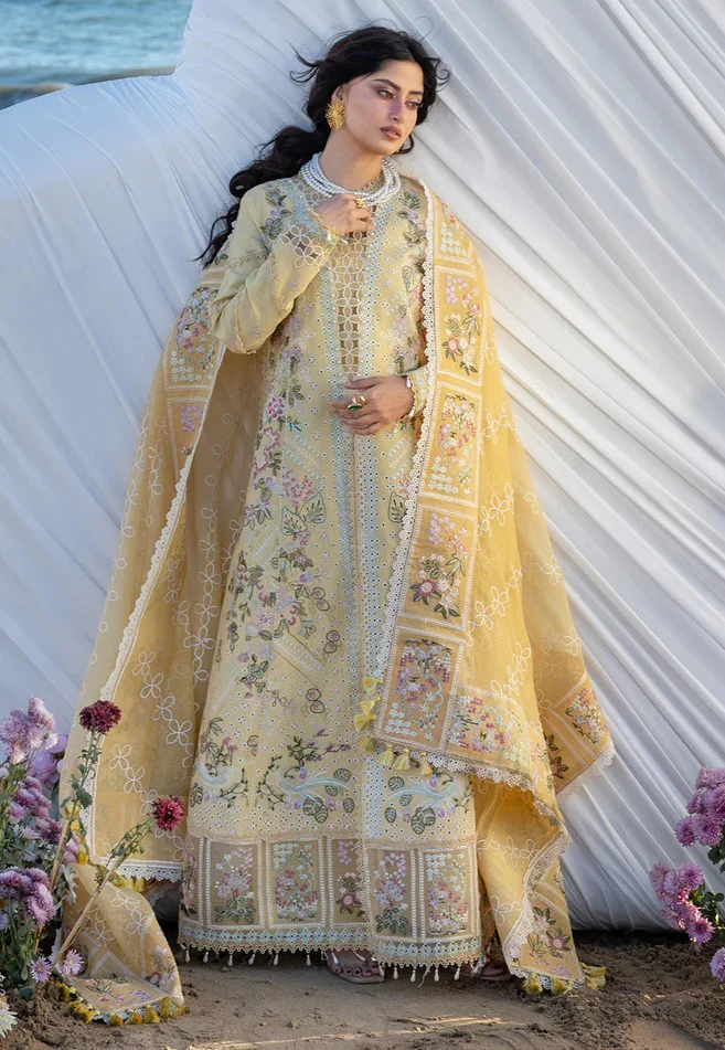Mahnur - Luxury Lawn Embroidered 3 Piece Unstitched - S-02 - Image 4