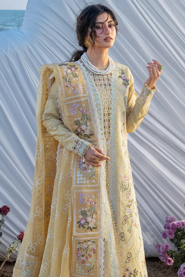 Mahnur - Luxury Lawn Embroidered 3 Piece Unstitched - S-02 - Image 5