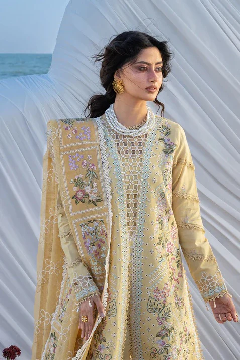 Mahnur - Luxury Lawn Embroidered 3 Piece Unstitched - S-02 - Image 7