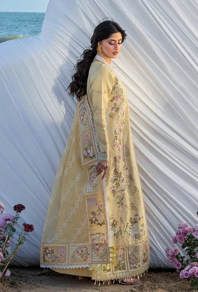 Mahnur - Luxury Lawn Embroidered 3 Piece Unstitched - S-02 - Image 9