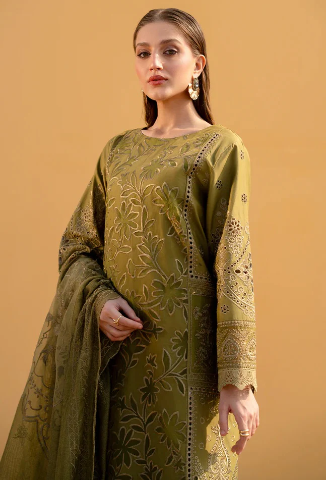 Mahnur - Luxury Lawn Embroidered Unstitched 3 Piece - Adrienne - Image 2