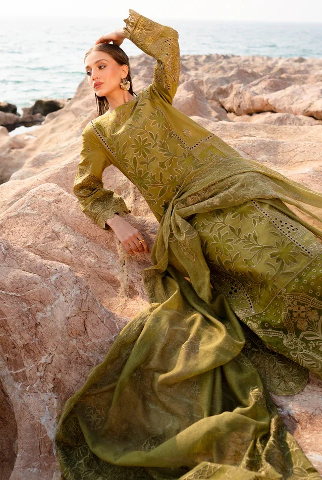 Mahnur - Luxury Lawn Embroidered Unstitched 3 Piece - Adrienne - Image 9