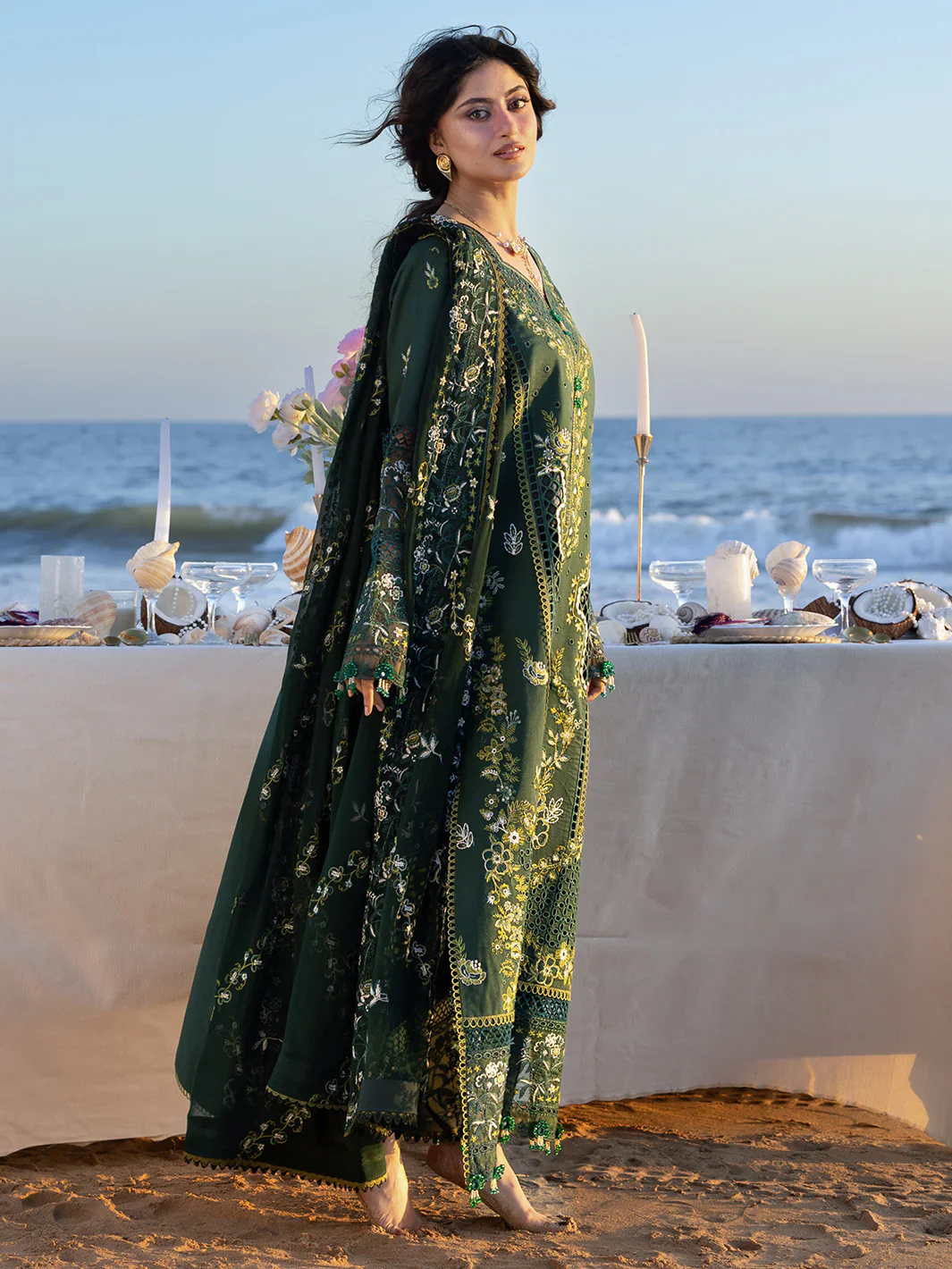 Mahnur Unstitched Embroidered Lawn 3 Piece Suit S-03 Sirene - Image 3