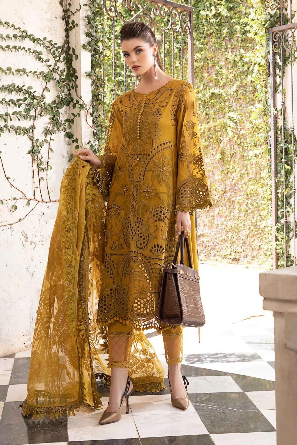 Maria.B Eid Collection Luxury Embroidered Lawn Unstitched Eid Lawn 08 - Image 3