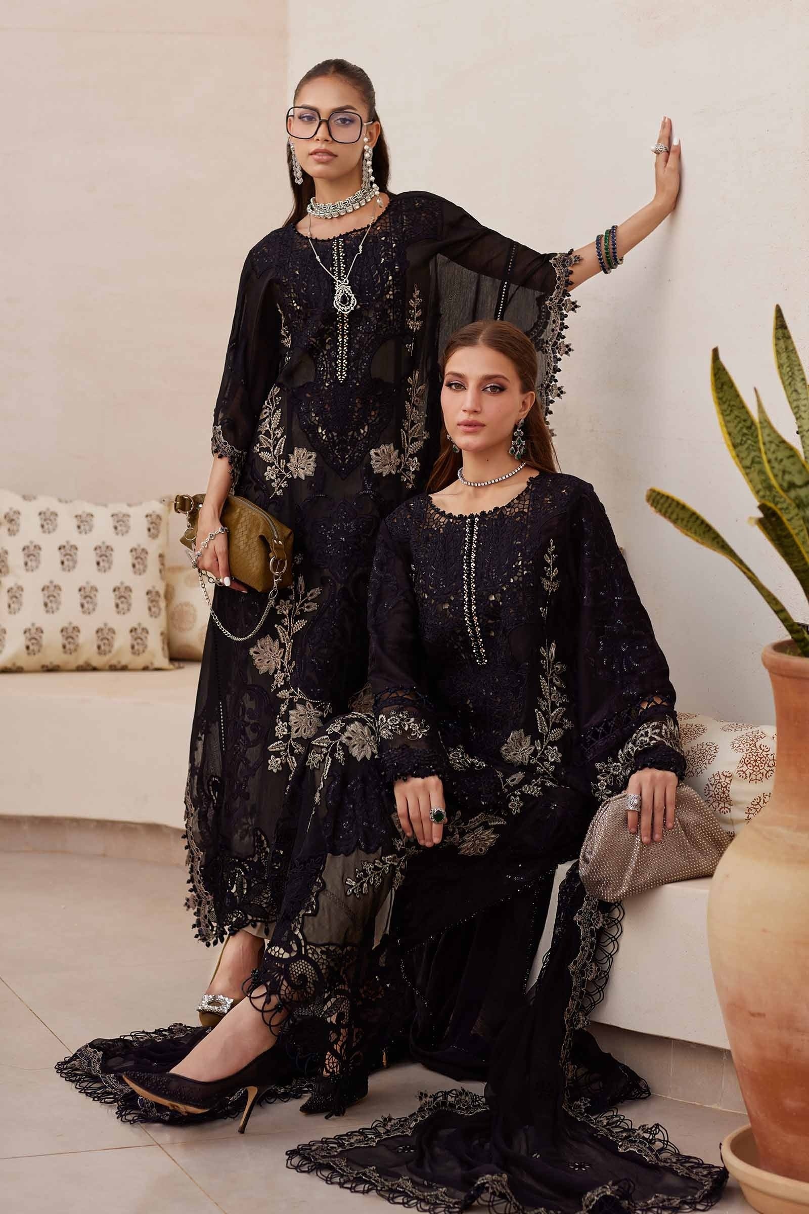 Maria.B - EL-25-03 - Luxury Lawn Embroidered 3 Piece Unstitched - Image 2