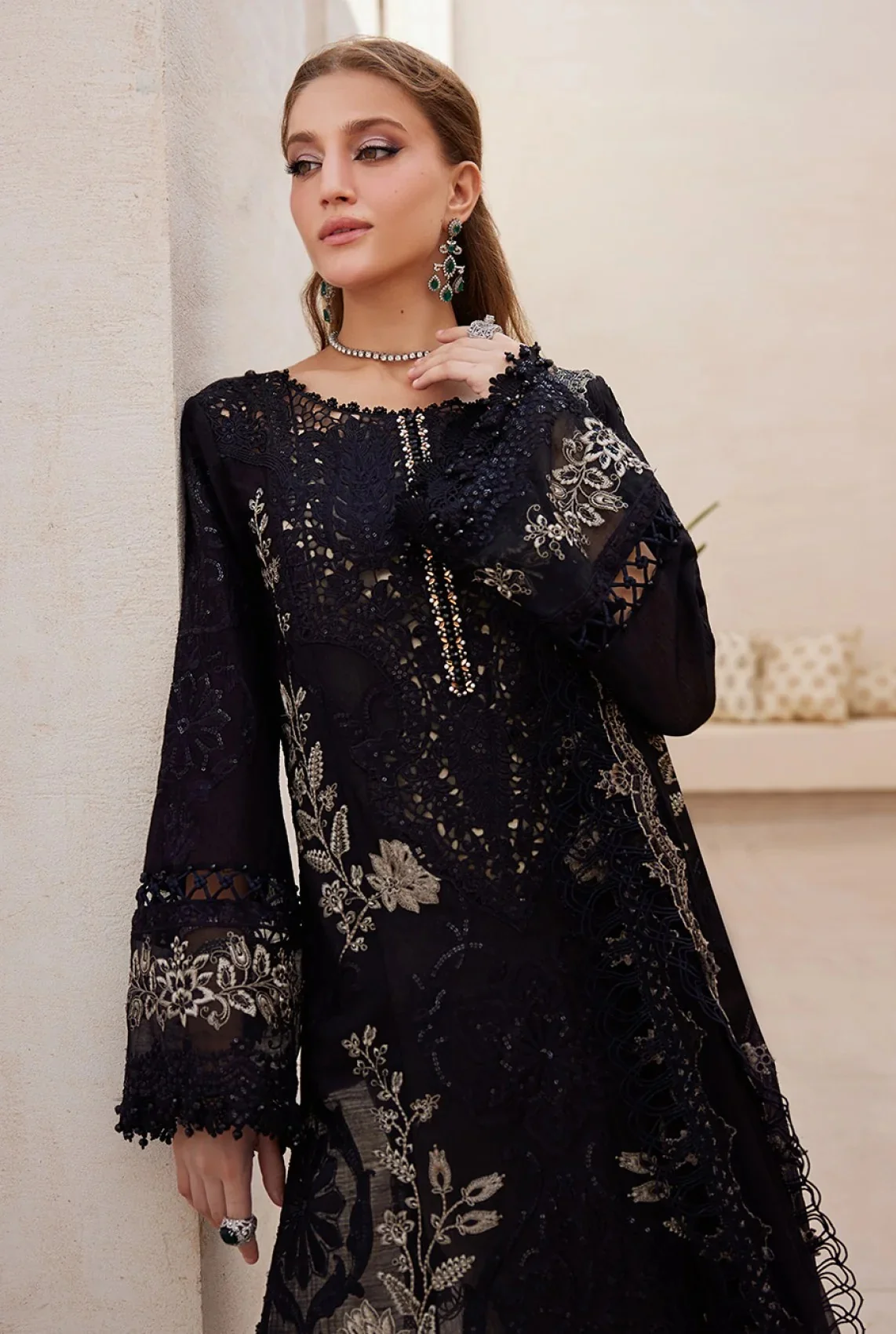 Maria.B - EL-25-03 - Luxury Lawn Embroidered 3 Piece Unstitched - Image 3