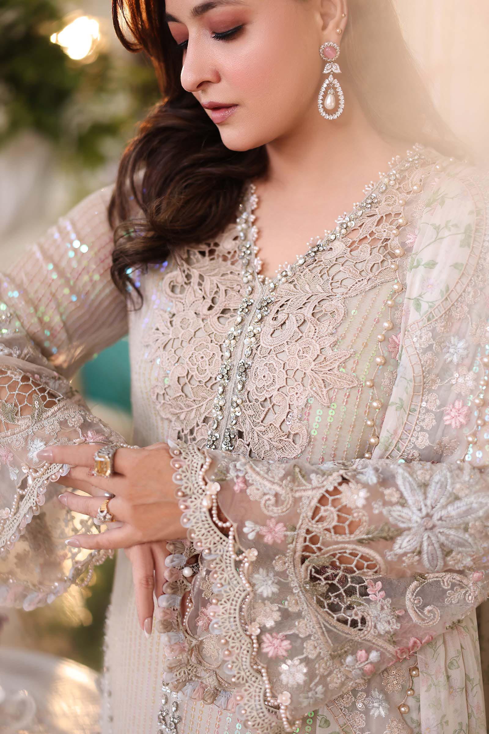 Maria.B Embroidered Luxury Chiffon Unstitched 3Pc Suit MPC-26-107 - Image 6