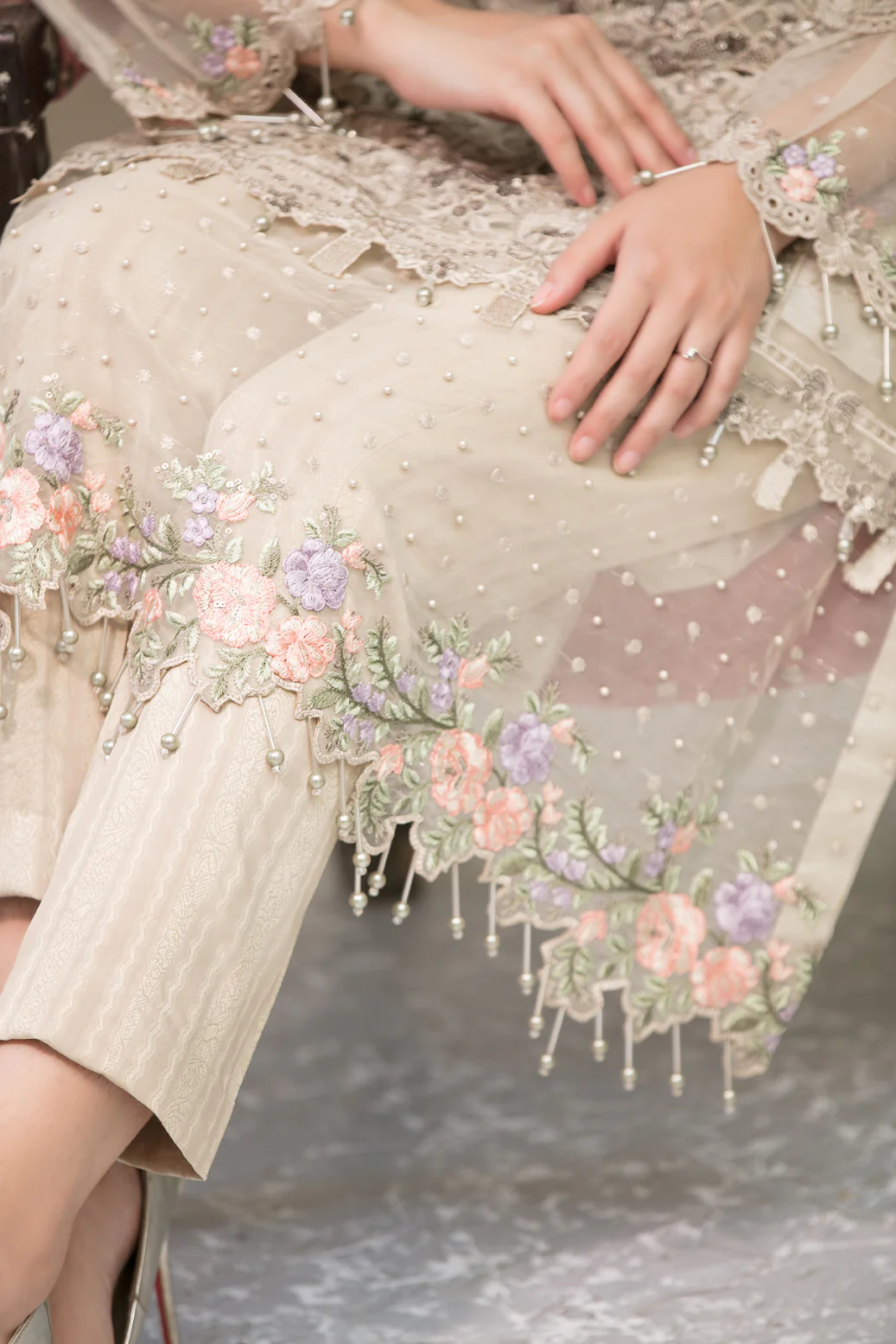 Maria.B Festive Embroidered Organza Collection 3 Pieces Unstitched Skin - Image 4