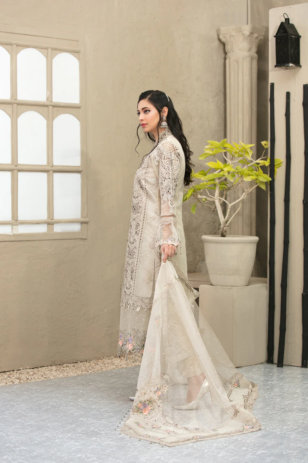 Maria.B Festive Embroidered Organza Collection 3 Pieces Unstitched Skin - Image 5