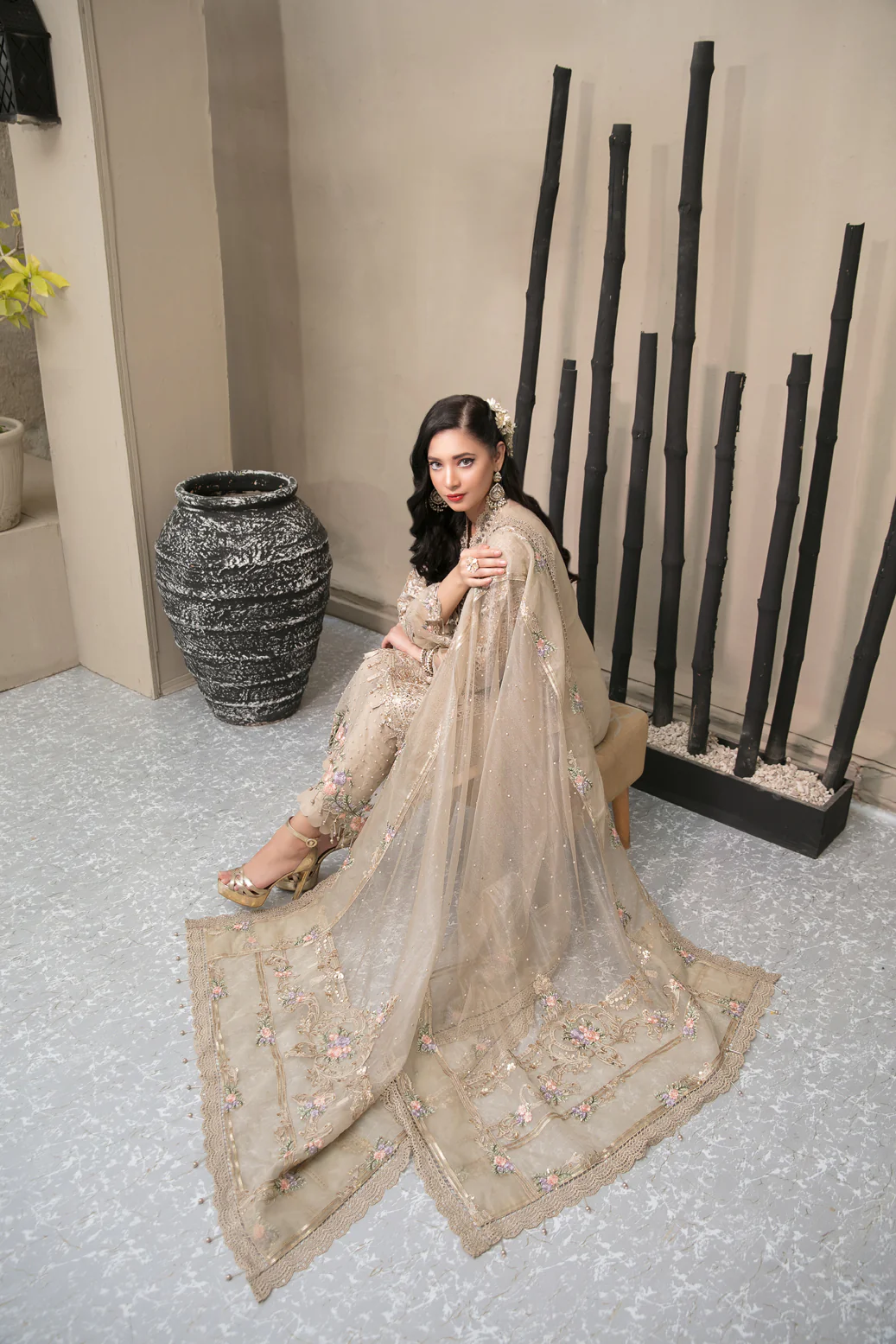 Maria.B Festive Embroidered Organza Collection 3 Pieces Unstitched Skin - Image 7