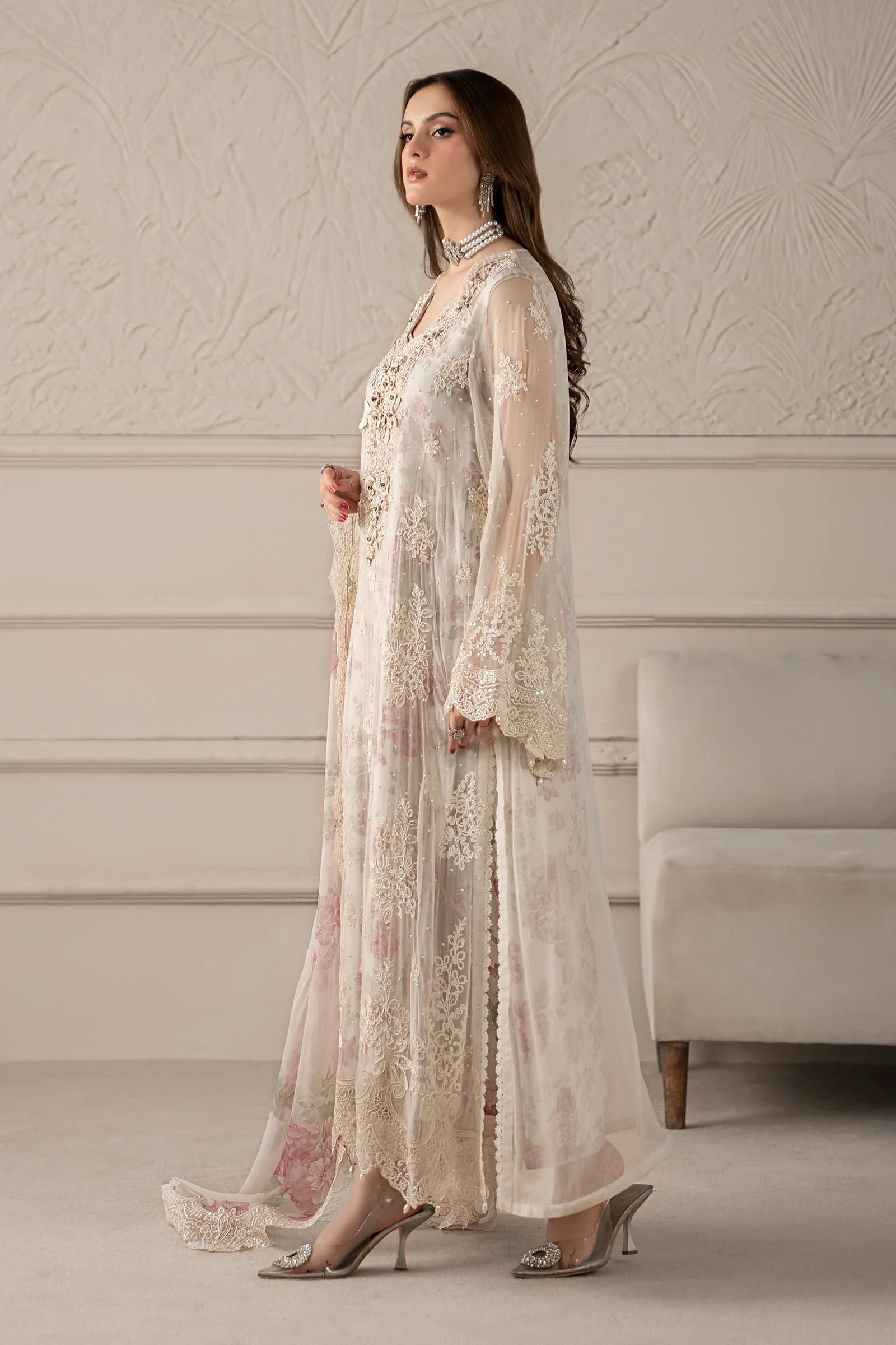 Maria.B Luxury Chiffon Embroidered 3 Pc Unstitched Collection MCS-25-101 - Image 2