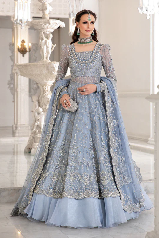 Maria.B Luxury Embroidered Net Unstitched 3 Pc Collection MC-041 - Image 3