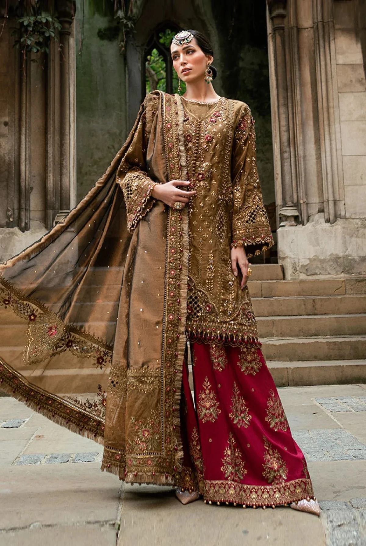 Maria.B Luxury Lava Silk Embroidered 3 Piece Unstitched - Soiree 25