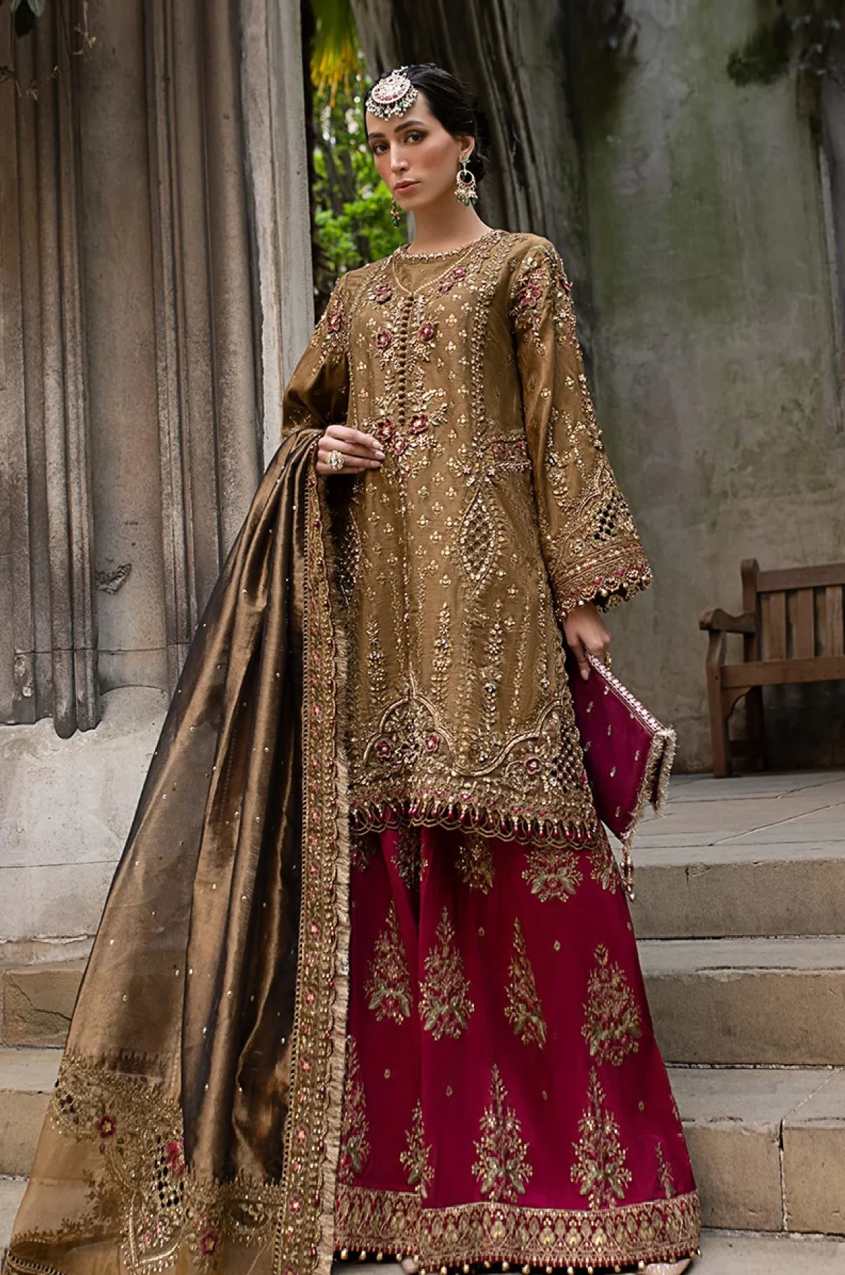 Maria.B Luxury Lava Silk Embroidered 3 Piece Unstitched - Soiree 25 - Image 2