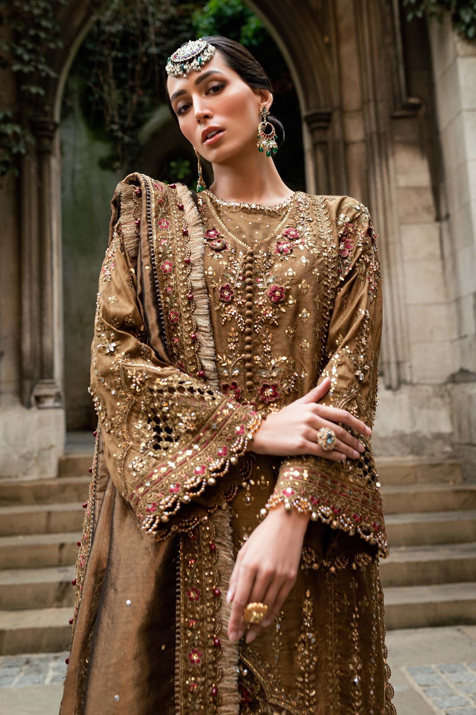 Maria.B Luxury Lava Silk Embroidered 3 Piece Unstitched - Soiree 25 - Image 4