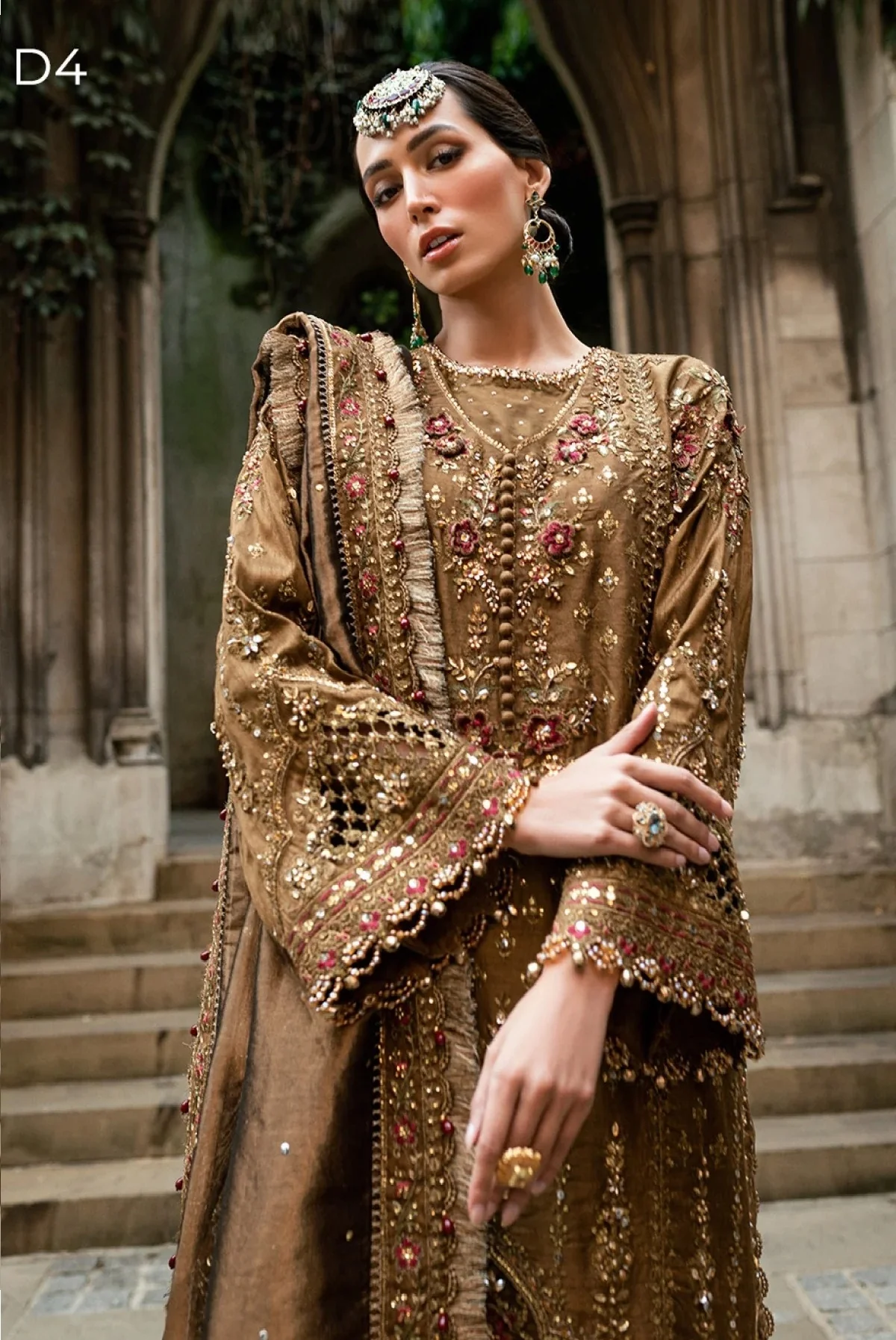 Maria.B Luxury Lava Silk Embroidered 3 Piece Unstitched - Soiree 25 - Image 6