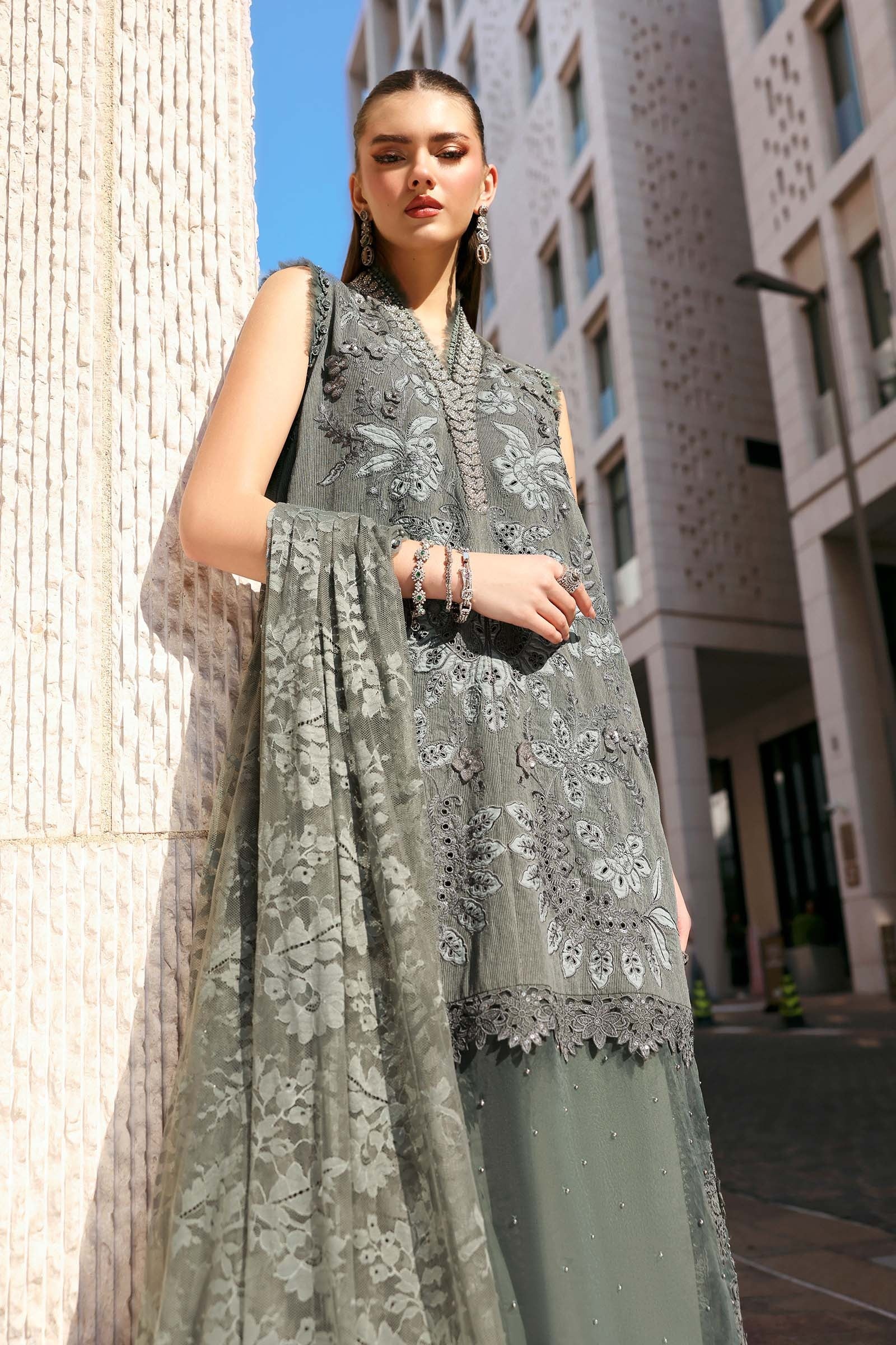 Maria.B - Luxury Lawn Embroidered 3 Piece Unstitched - D-2603-B - Image 2