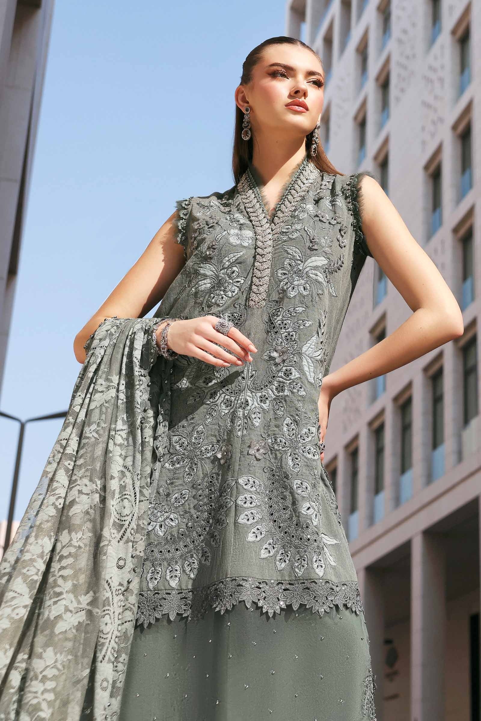 Maria.B - Luxury Lawn Embroidered 3 Piece Unstitched - D-2603-B - Image 3