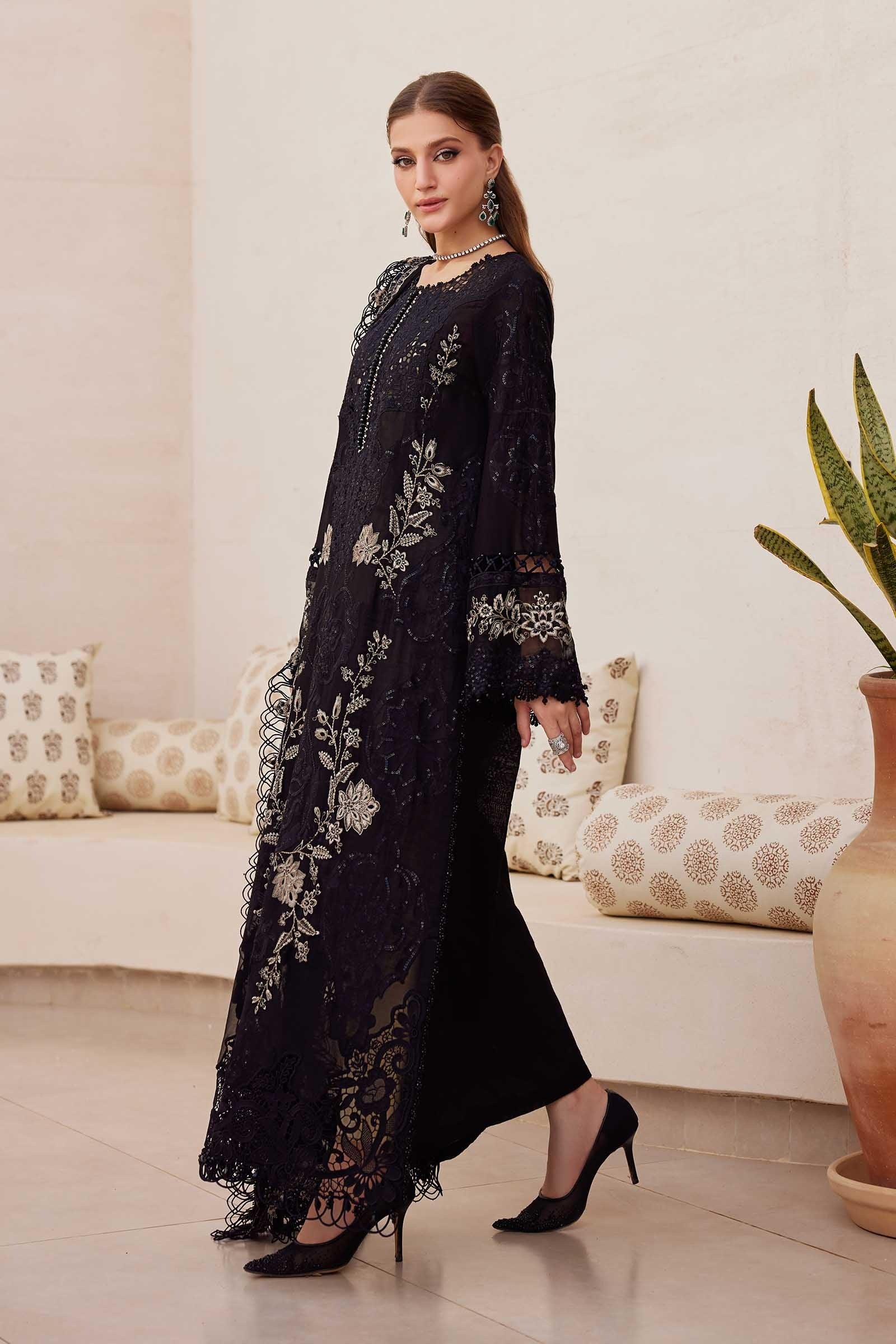 Maria.B - Luxury Lawn Embroidered 3 Piece Unstitched - EL-25-03(pure chiffon duppatta) - Image 2