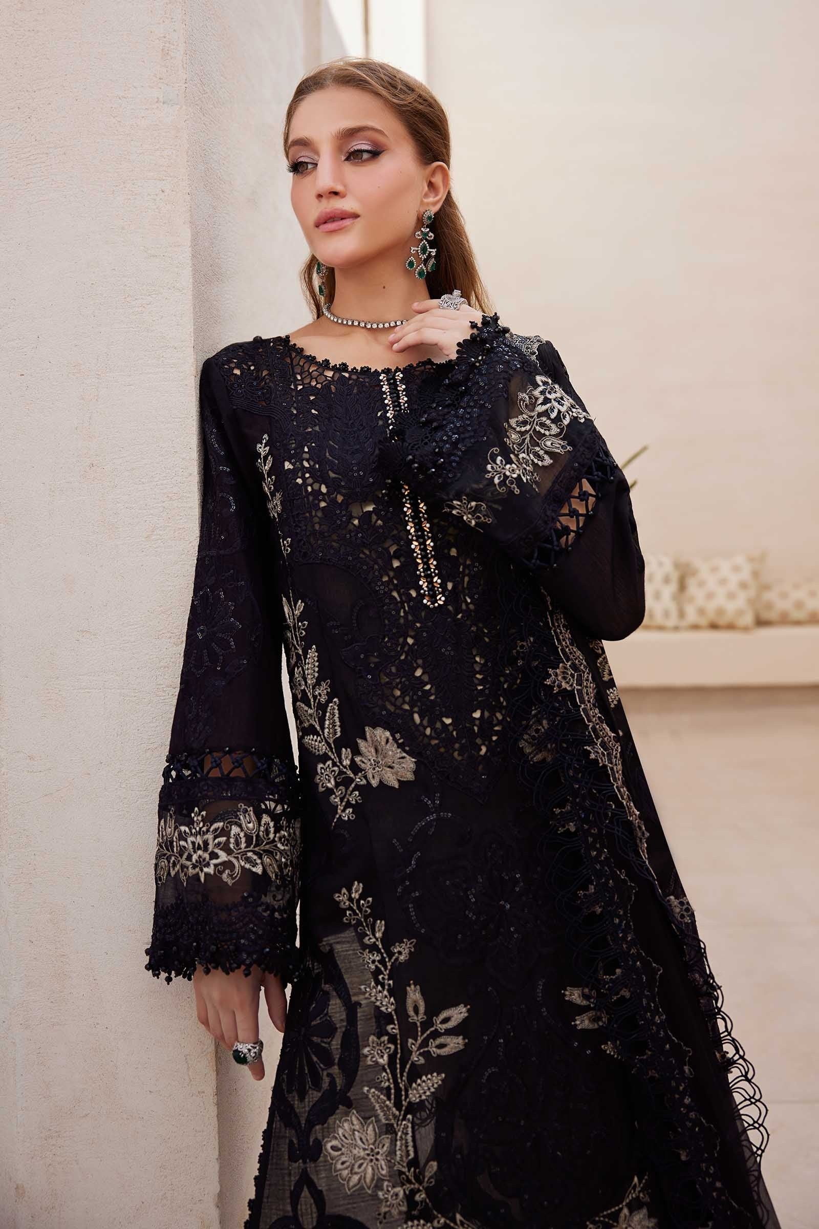Maria.B - Luxury Lawn Embroidered 3 Piece Unstitched - EL-25-03(pure chiffon duppatta) - Image 3