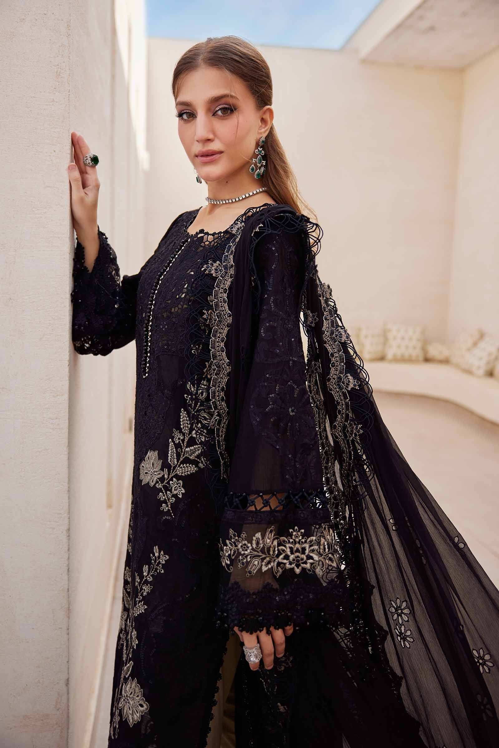 Maria.B - Luxury Lawn Embroidered 3 Piece Unstitched - EL-25-03(pure chiffon duppatta) - Image 6