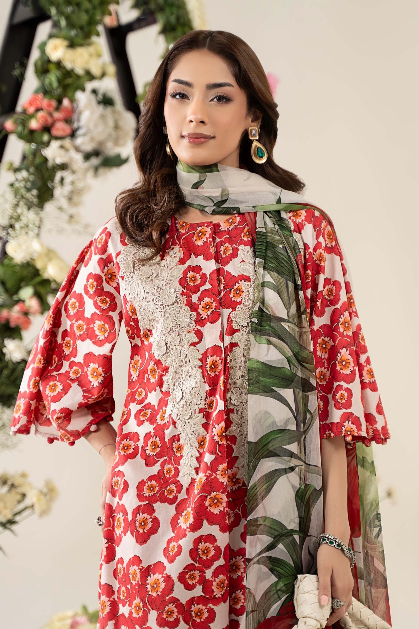 Maria.B - Luxury Lawn Embroidered 3 Piece Unstitched - MPS-2606-B - Image 3