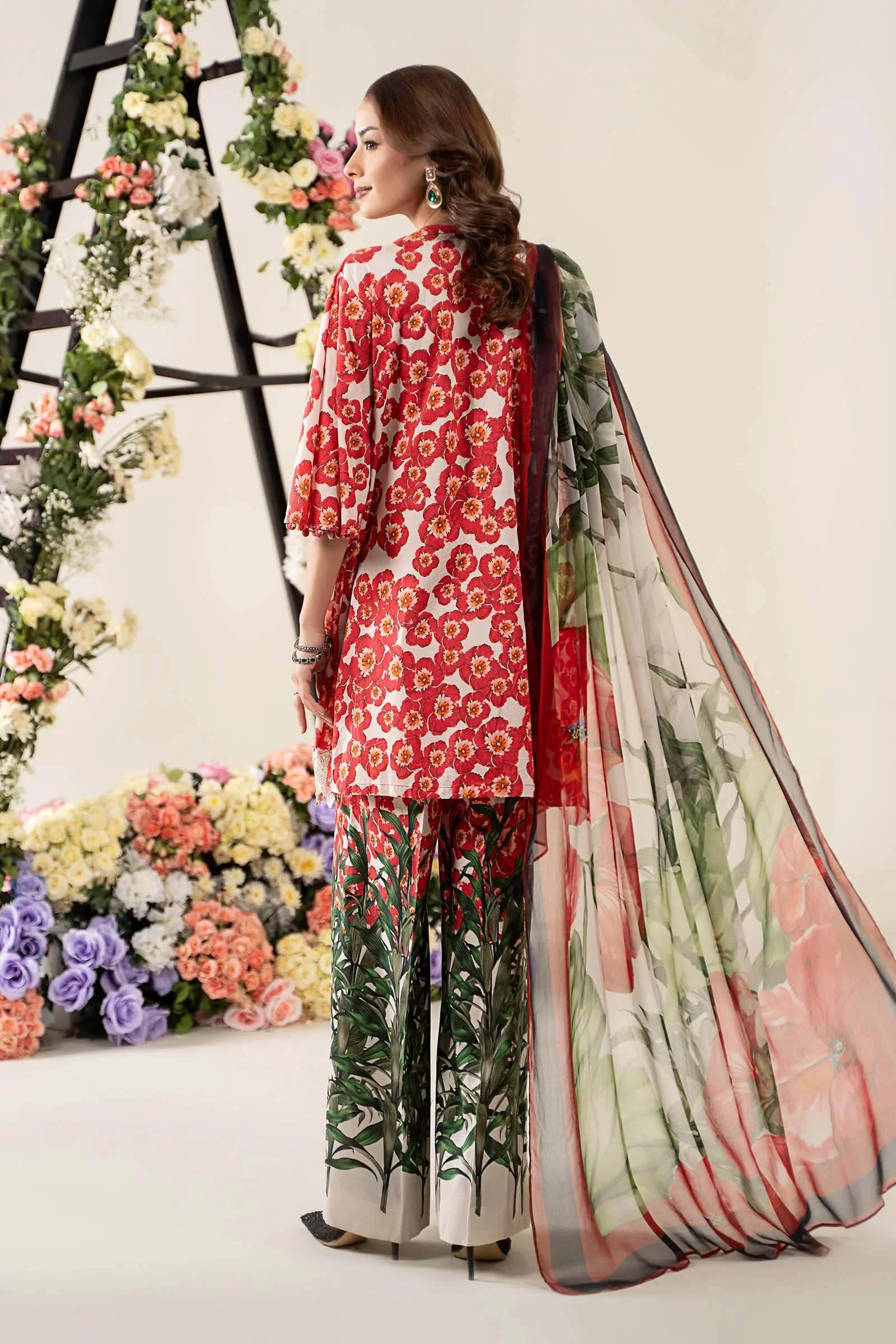 Maria.B - Luxury Lawn Embroidered 3 Piece Unstitched - MPS-2606-B - Image 8