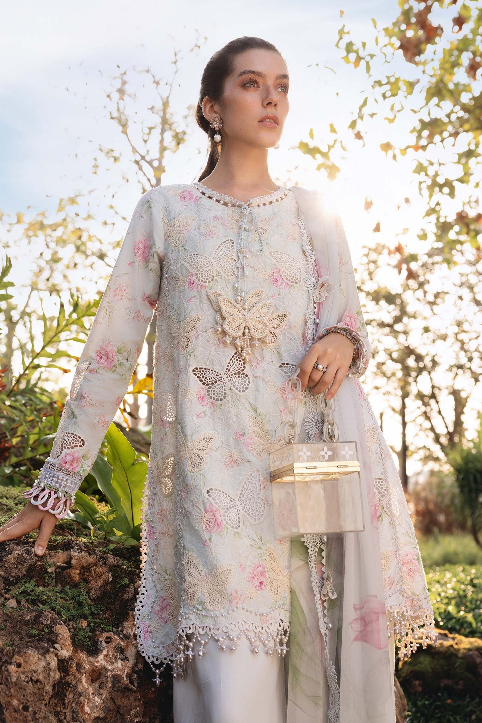 Maria.B - Luxury Lawn Embroidered 3 Piece Unstitched - MPT-2901-A - Image 2