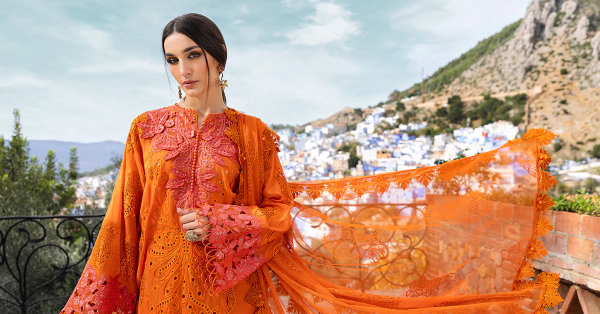 Maria.B Luxury Lawn Embroidered Unstitched D 2505-B Eid Collection - Image 5