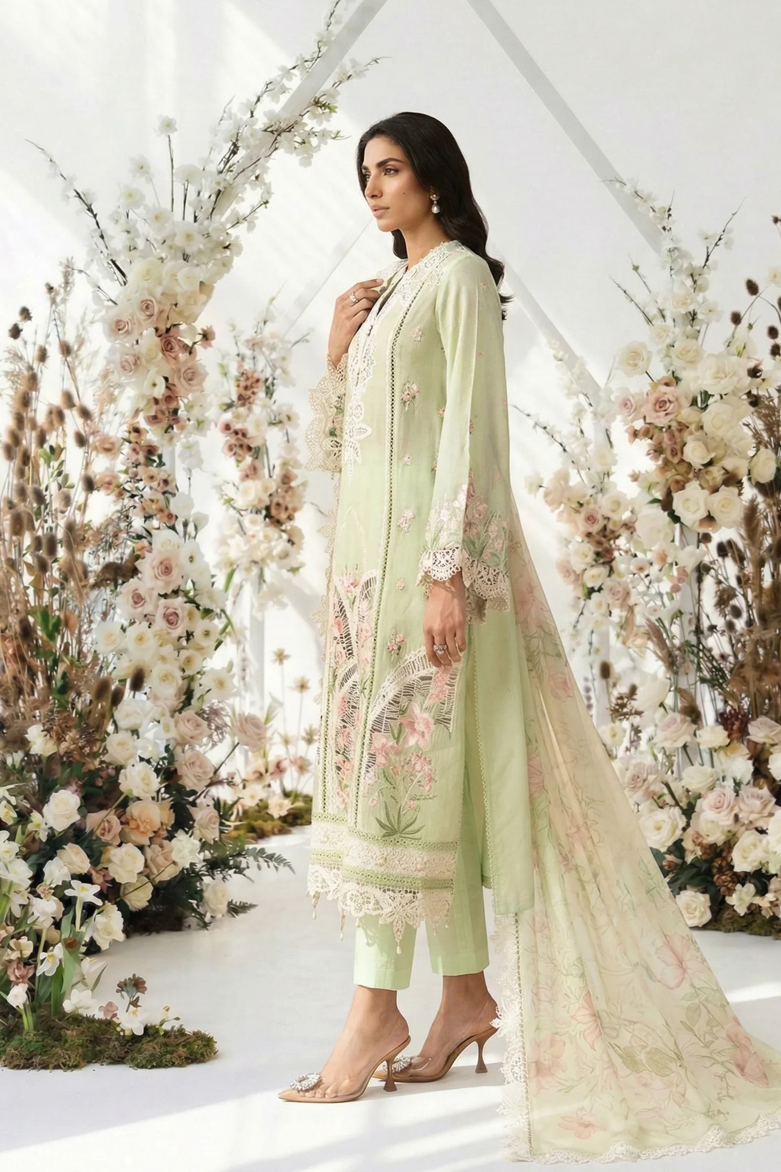 Maria.B Luxury Lawn Embroidered Unstitched Suit DS-2611-A - Image 2