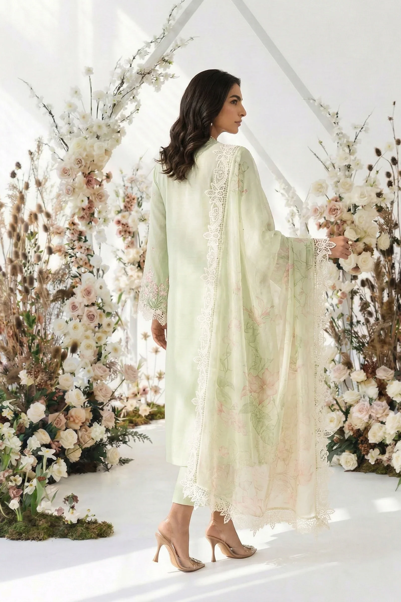 Maria.B Luxury Lawn Embroidered Unstitched Suit DS-2611-A - Image 4