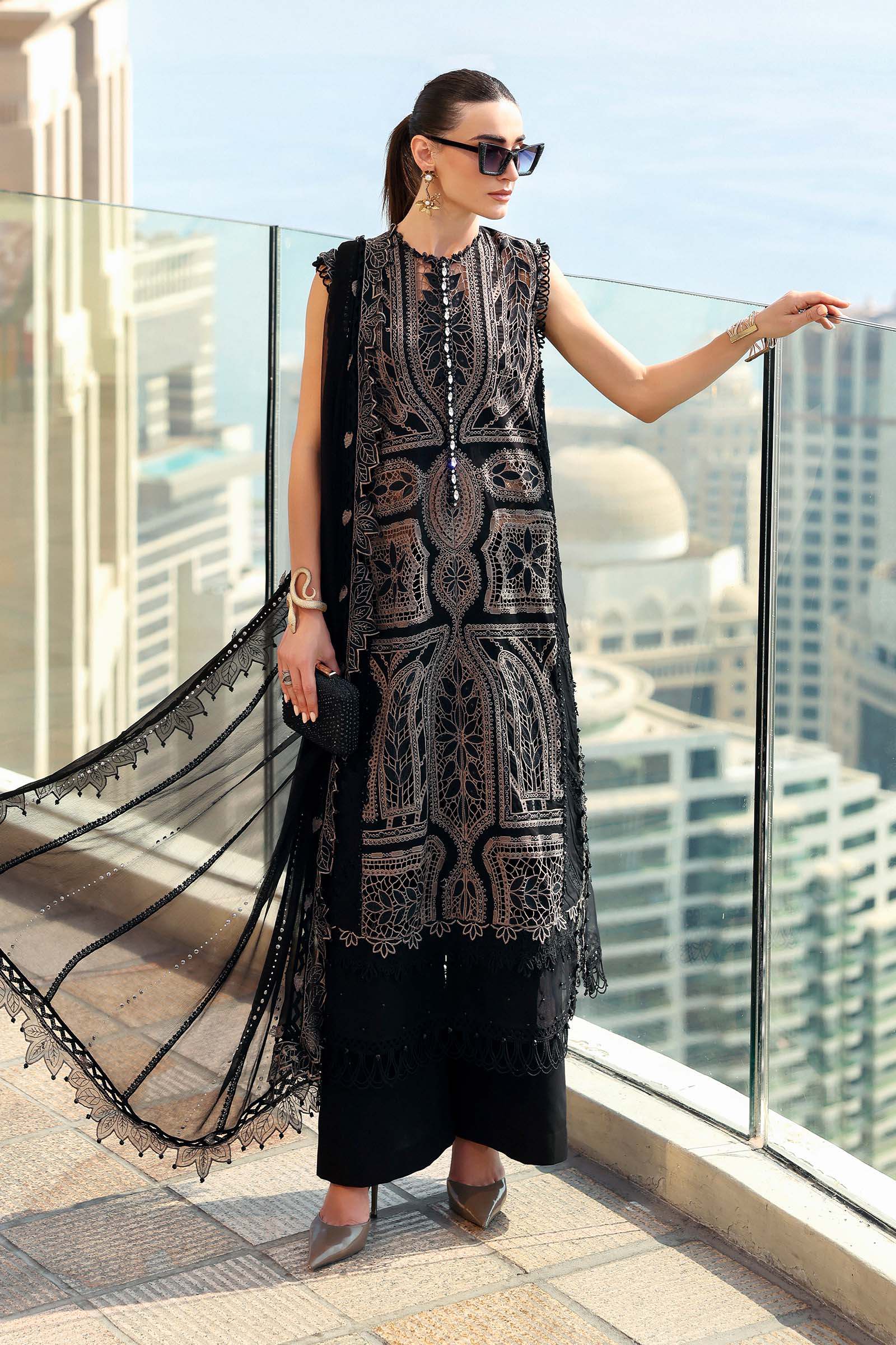 Maria.B Luxury Lawn Unstitched Embroidered 3Pc Suit D-2608-B