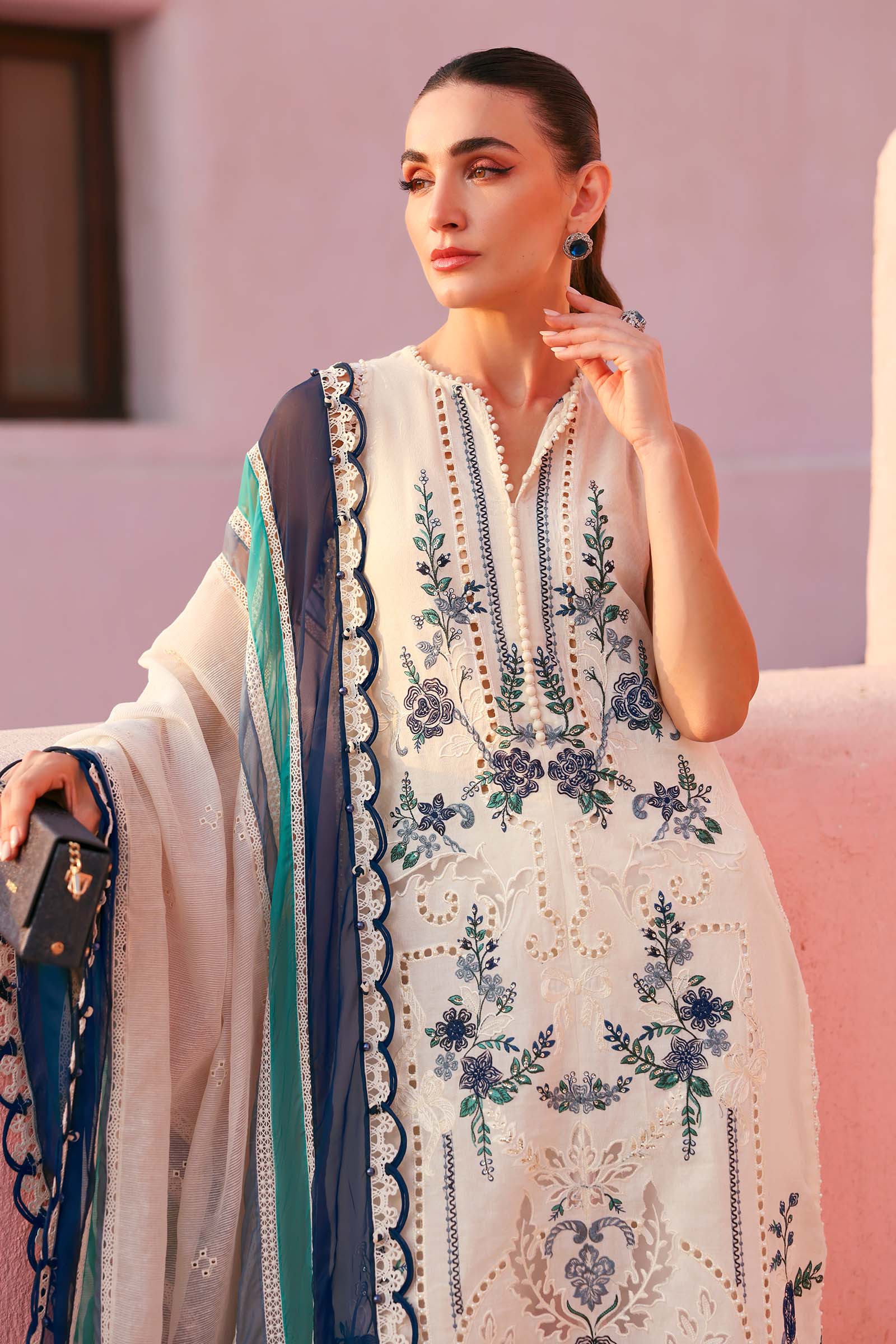 Maria.B Luxury Lawn Unstitched Embroidered 3Pc Suit D-2609-B - Image 4