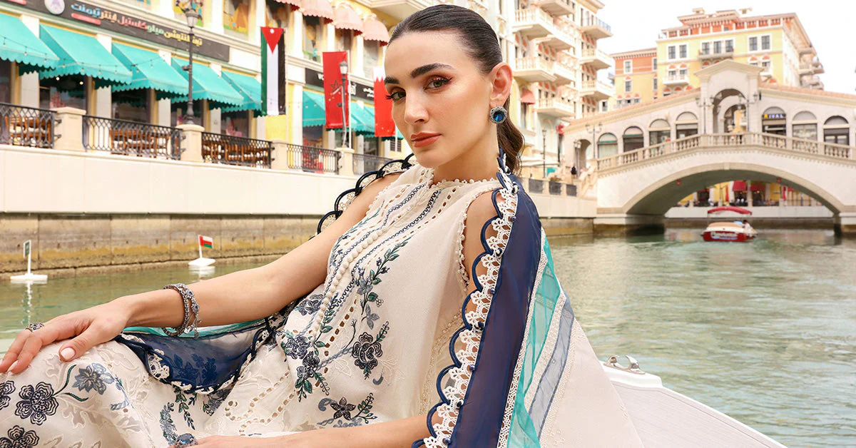 Maria.B Luxury Lawn Unstitched Embroidered 3Pc Suit D-2609-B - Image 8