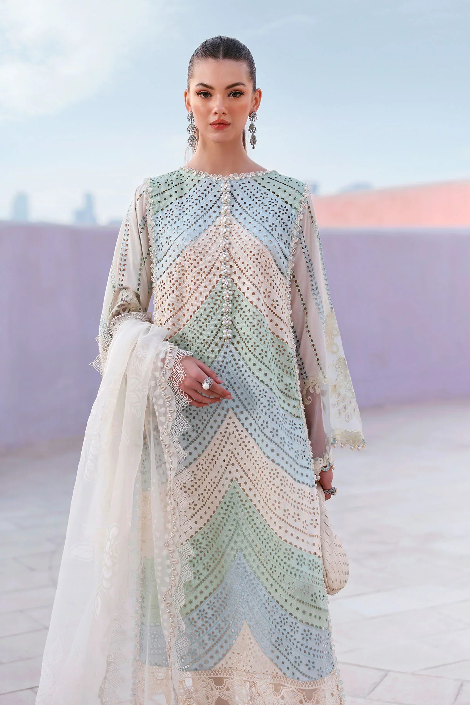 Maria.B Luxury Lawn Chikenkari Unstitched Embroidered 3Pc Suit 12-A - Image 4