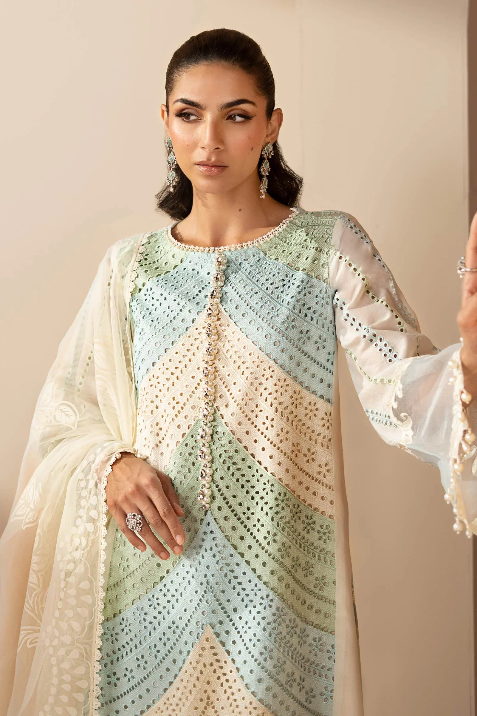 Maria.B Luxury Lawn Chikenkari Unstitched Embroidered 3Pc Suit 12-A - Image 5