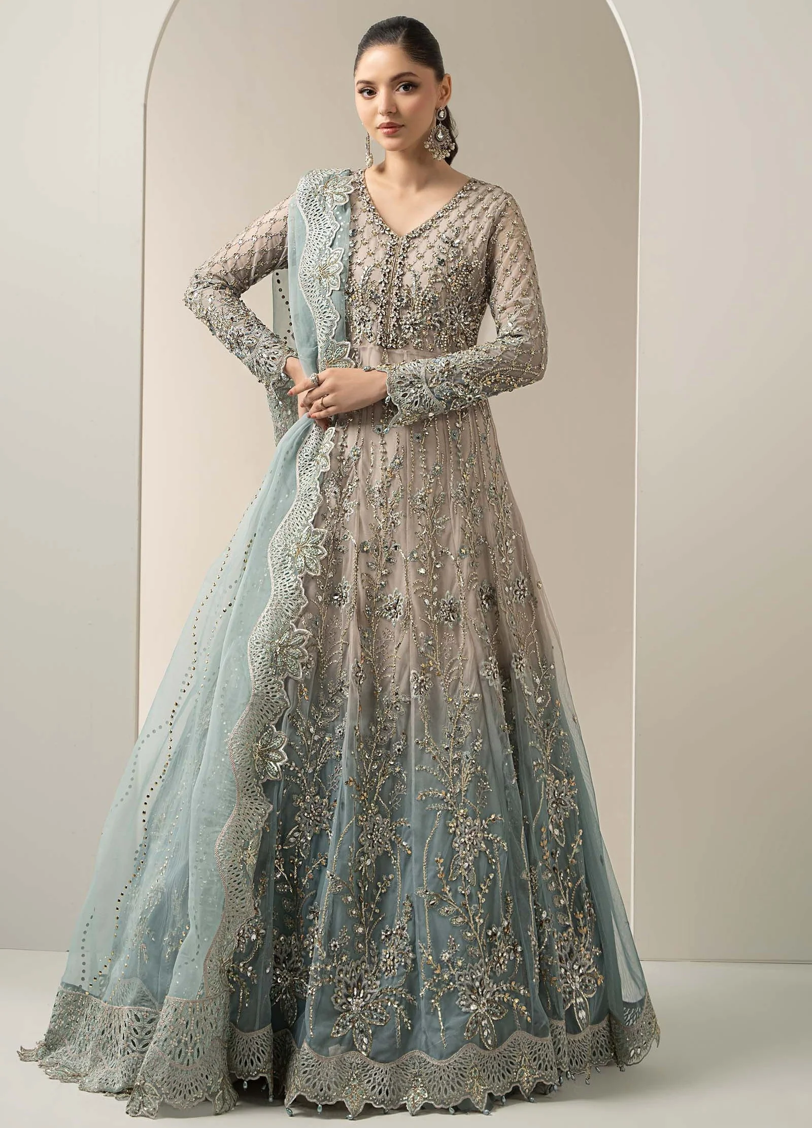 Maria.B Luxury Net Embroidered 3 Piece Unstitched BDS-3002