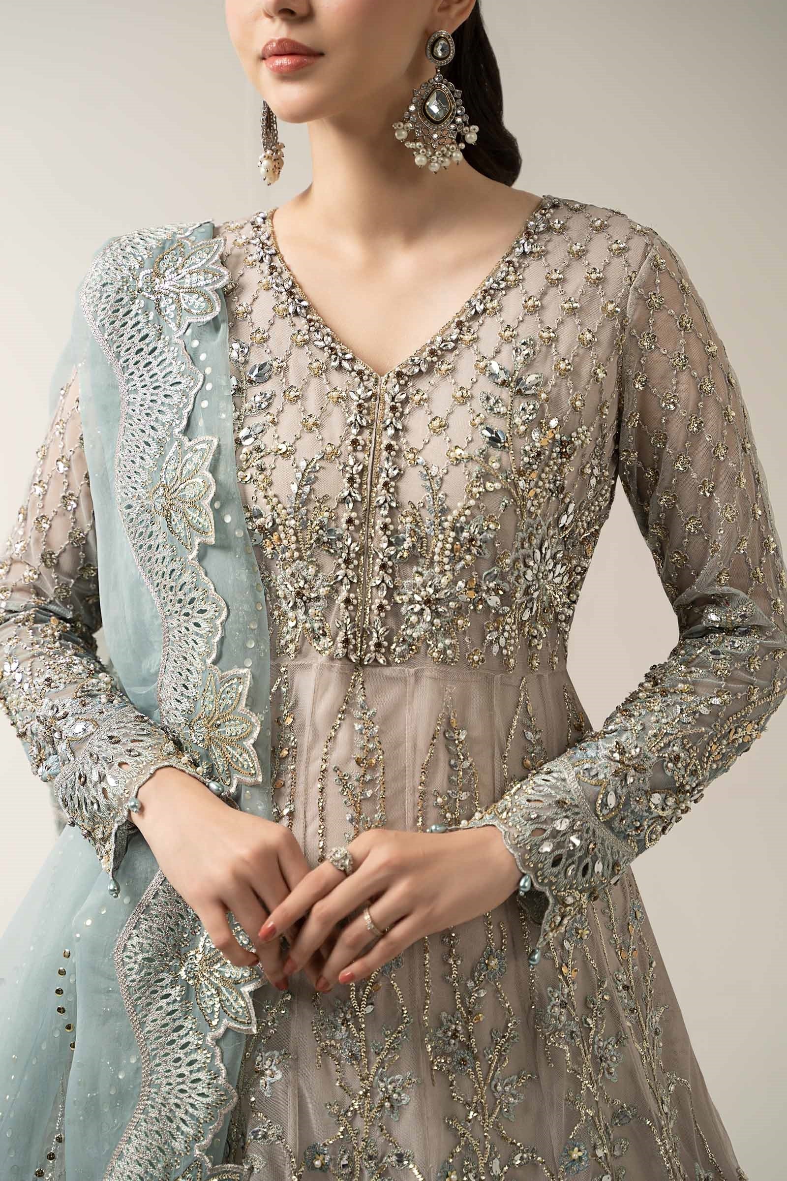 Maria.B Luxury Net Embroidered 3 Piece Unstitched BDS-3002 - Image 3
