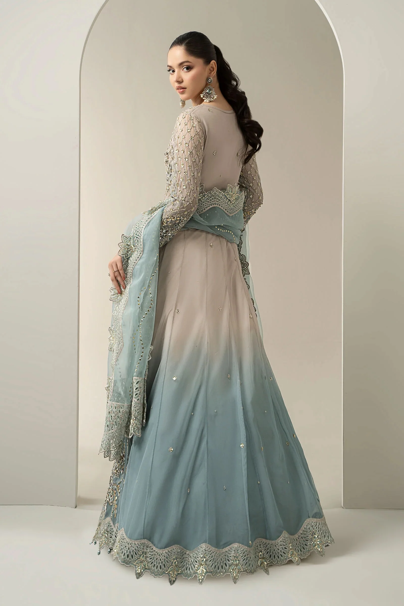 Maria.B Luxury Net Embroidered 3 Piece Unstitched BDS-3002 - Image 6