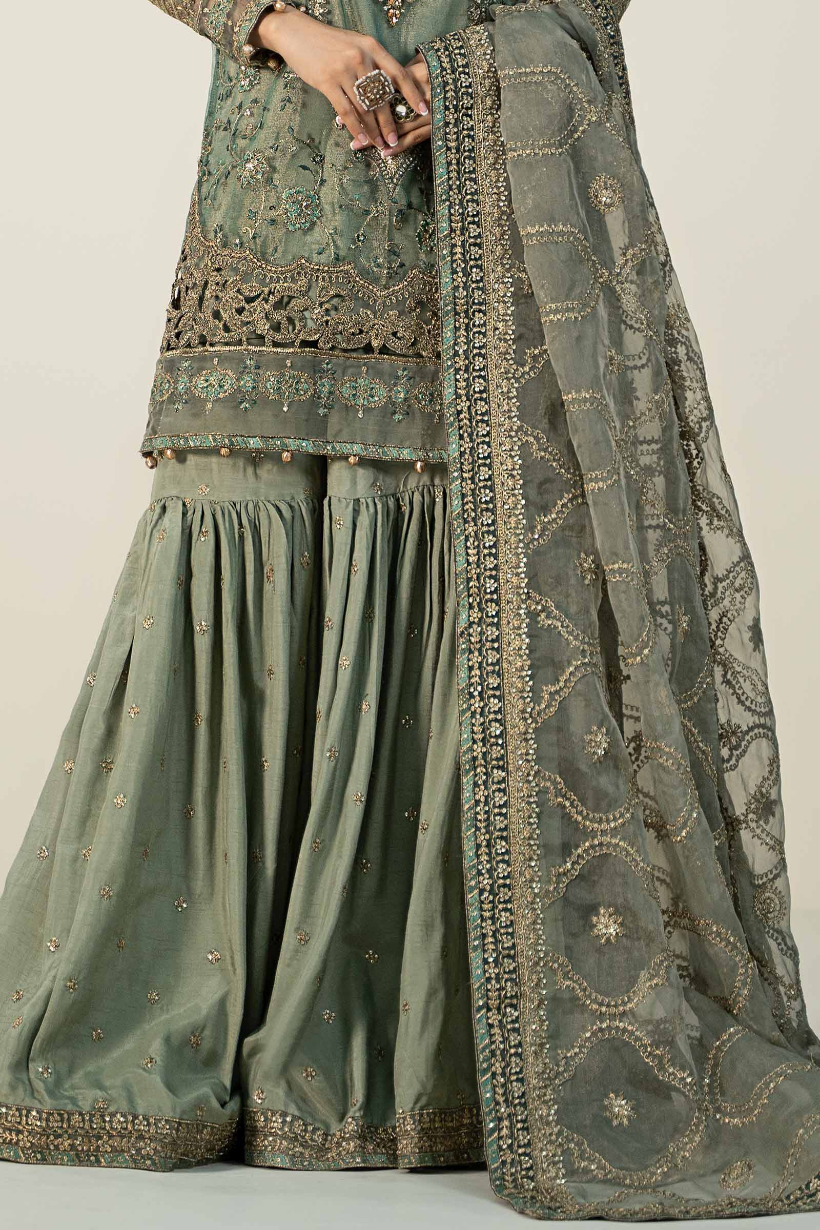 Maria.B Luxury Organza Embroidered Unstitched 3 Piece - SF-W24-24-Teal-Ex - Image 6