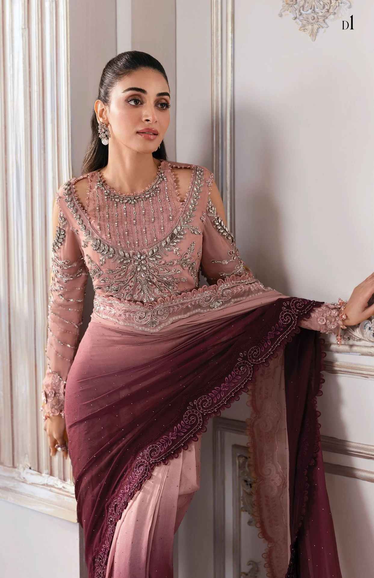 Maria.B Luxury Pure Chiffon Embroidered 3 Piece Unstitched - BDS-3001 - Image 4