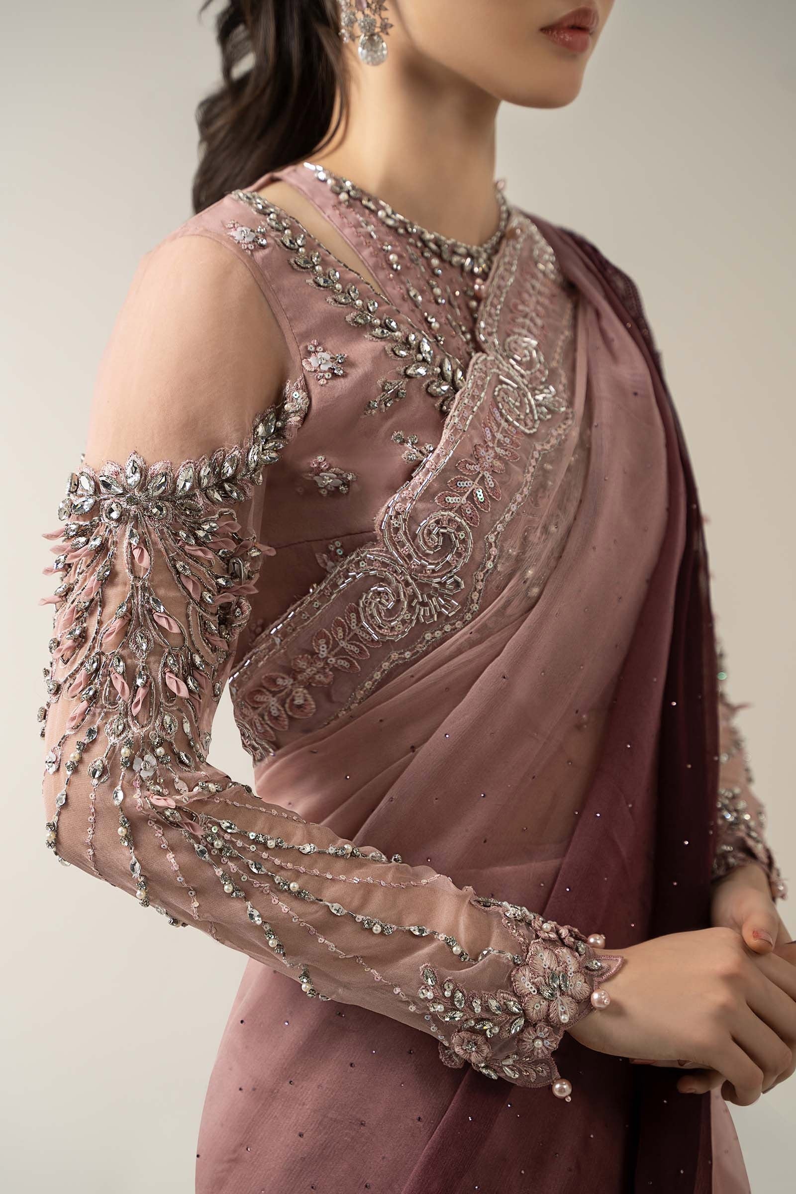 Maria.B Luxury Pure Chiffon Embroidered 3 Piece Unstitched - BDS-3001 - Image 5