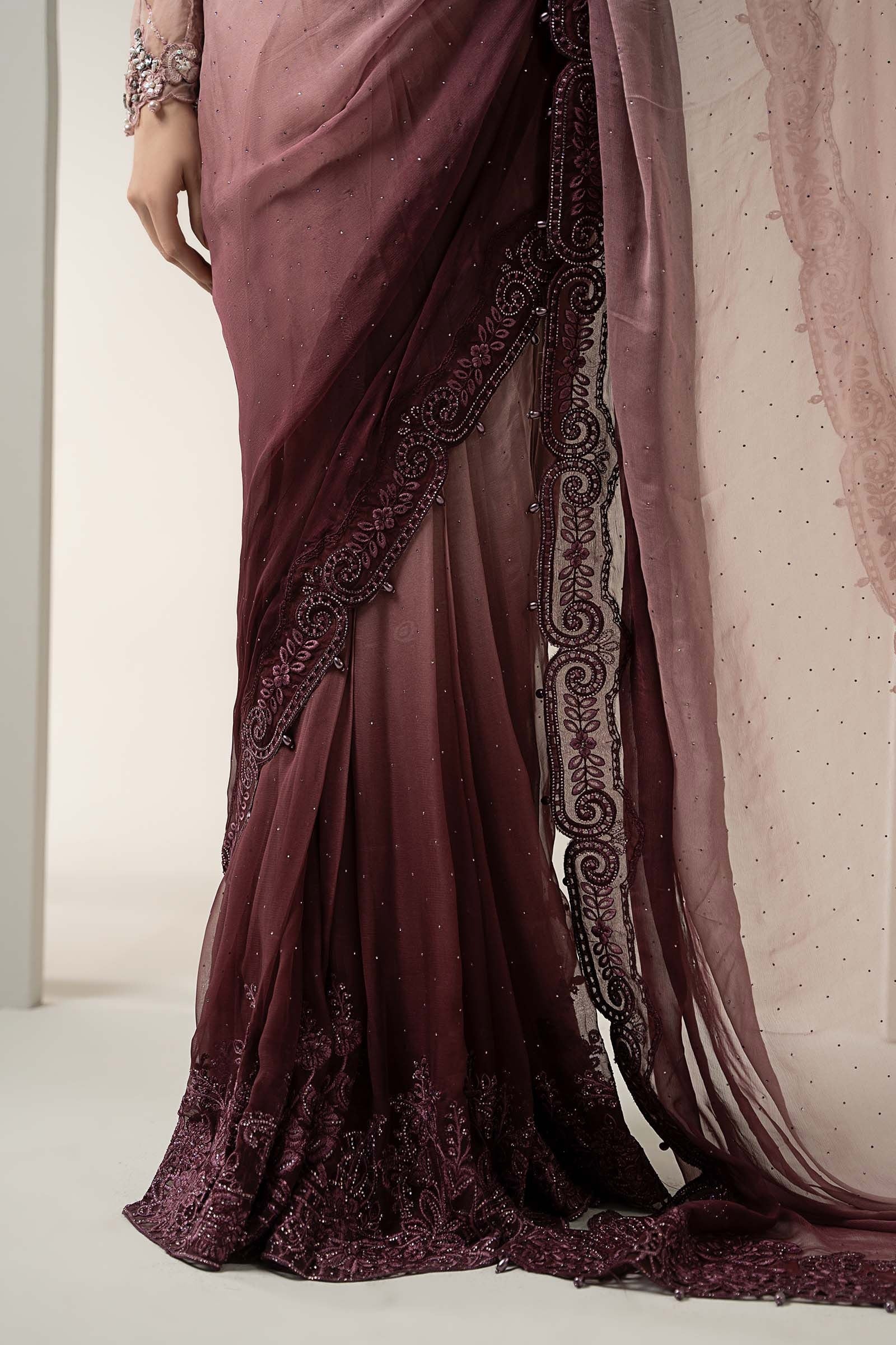 Maria.B Luxury Pure Chiffon Embroidered 3 Piece Unstitched - BDS-3001 - Image 8