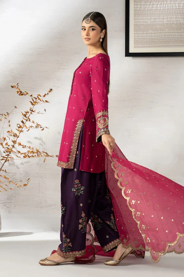 Maria.B - Luxury Raw Silk Embroidered 3 Piece Unstitched - Image 4